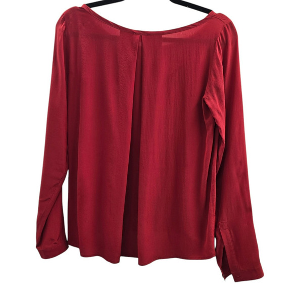 Club Monaco Shirt Womens XS Red Silk Top Quiet Luxury Minimal Capsule Normcore - Picture 4 of 7